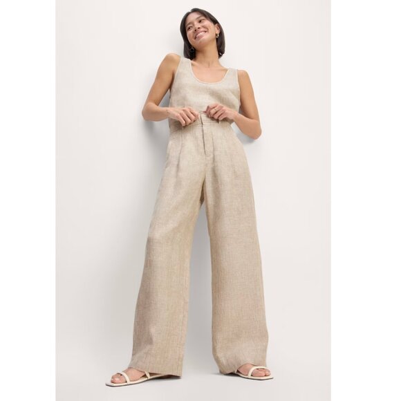 Everlane Pants - Everlane 100% Linen Way High Drape Pants Trousers Wide Straight Leg Full Length
